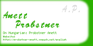 anett probstner business card